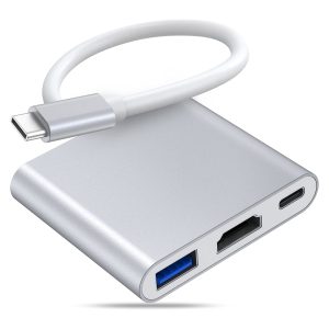 New in Open Box Type C USB 3.1 to USB-C 4K HDMI USB 3.0 Adapter 3 in 1 Hub Black