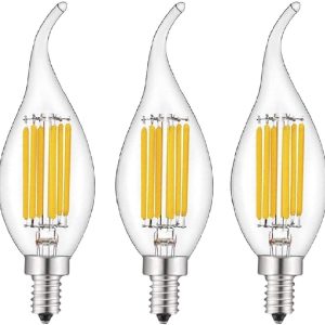 New in Open Box ILAMIQI 3 Pack 6w led Flame Shape Candelabra led Bulbs Warm 2700K led Chandelier Light Bulbs led Candle Lights dimmable led Light Bulbs dimmable Edison led Bulbs led Edison Bulb dimmable
