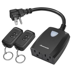 New in Open Box DEWENWILS Wireless Remote Control Outdoor Outlet with 2 Remotes, Electrical Plug in Light Switch Weatherproof,15 AMP Heavy Duty, 7-Inch Extension Cord, 100 FT Range, ETL Listed