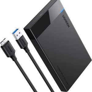 New in Open Box UGREEN Hard Drive Enclosure, 2.5 Inch Hard Disk Case HDD SSD Reader, USB 3.0 to SATA Cable for 9.5mm 7mm SATA III II I, Support Up to 6TB UASP High Speed, Tool-Free, Windows, macOS, Linux (Black)