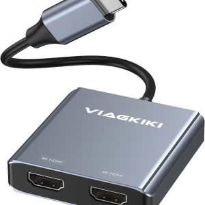 New in Open Box Viagkiki USB C to Dual HDMI Adapter 8K 4K, Dual HDMI Monitor Adapter, Support Single 8K@30Hz, Dual 4K@60Hz, Compatible for MacBook Pro/Air, Dell XPS 13/15, Lenovo Yoga