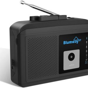 New in Open Box Bluetooth Transfer Personal Cassette Player,Blumway Cassette Recorder,Cassette Player AM/FM Radio Stereo Portable Audio Music Tape Player with Speaker and Earphone Jack Play Powered by DC/Battery