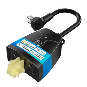 New in Open Box Meross Outdoor Smart Plug Compatible with Apple HomeKit, Siri, Alexa, Google Assistant and SmartThings, Waterproof WiFi Outdoor Outlet, Remote & Voice Control, Timer, FCC and ETL Certified